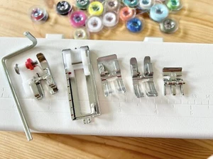 Pfaff Hobbymatic 955 Sewing Machine Feet And 24 Bobbins - Picture 1 of 2