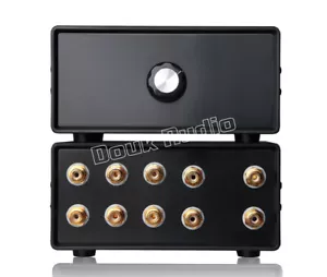 Passive 4-IN-1-OUT Stereo RCA Audio Splitter / Switcher Box Selector Mini Preamp - Picture 1 of 12