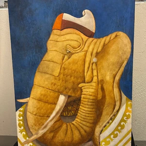 Original Gemälde Elefant – signiert (GWC 2003) – 61x83 cm – Unikat - Bild 1 von 4