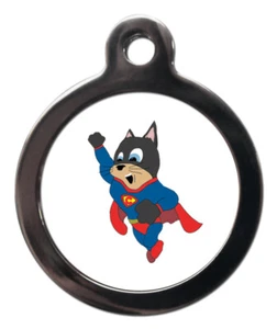 Etiqueta de identificación de gatito gato - Flying Supercat patrón 24 mm etiqueta - Imagen 1 de 2