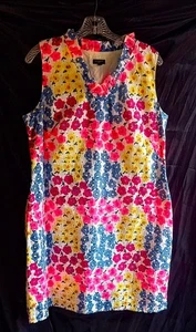 Talbots Vintage Floral Ruffle-Neck Shift Dress, Size 16P, NWT, $119 - Picture 1 of 4