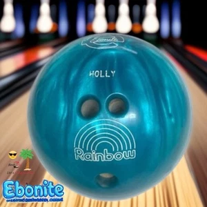 Ebonite Rainbow Aqua Swirl Bowling Ball 12lbs 4.8oz's -Drilled- Normal Wear - Picture 1 of 6