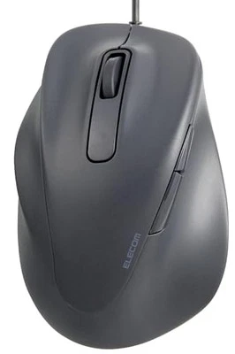 ELECOM Left Hand Wired USB Ergonomic Shape Mouse  Silent Click  2000DPI  5 - Image 1 of 4