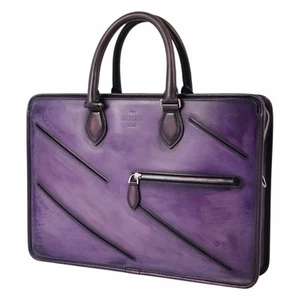 Berluti bag Anjour briefcase business leather men's purple Used MOLO-0 - Picture 1 of 9