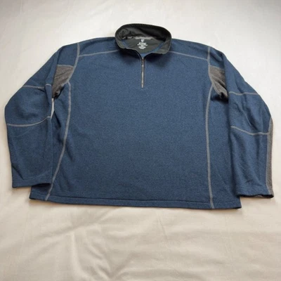 KUHL мужской XXL Revel 1/4 молнии пуловер свитер с длинным рукавом открытый синий выветренный - Изображение 1 из 4