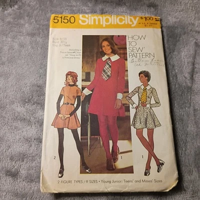 Simplicity How to Sew 5150 Princess Dress w/Tie Pre-Cut Pattern Size 9/10 - Image 1 of 2