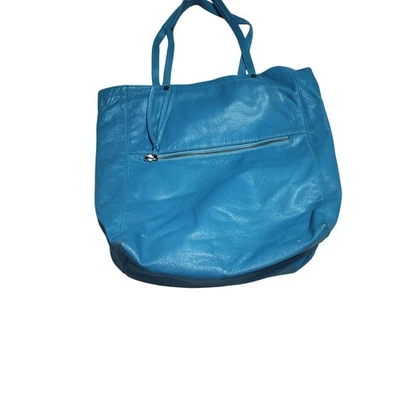 CALVIN KLEIN СИНИЙ КОЖАНЫЙ XL СУМКА С КОРОТКИМИ РУЧКАМИ - Изображение 1 из 4