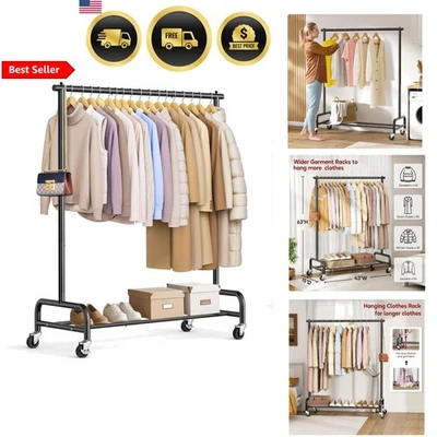 Perchero de alta resistencia con ruedas para abrigos camisas vestidos Foto 1 de 4