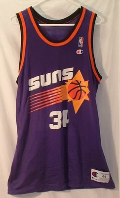 Charles Barkley Purple Phoenix Suns #34 Champion Basketball Jersey Mens 44 Large - Image 1 of 4