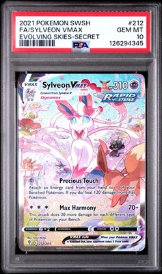 Pokemon Sylveon VMAX 212/203 arte antiguo cielos en evolución PSA 10 Foto 1 de 4