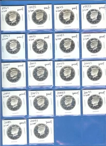 1992 through 2009  SILVER Proof Kennedy Set of  18 - Picture 1 of 1