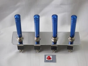 Lowrider Hydraulics or air bag 3-prong switch, panel & anodized blue extensions - Picture 1 of 11