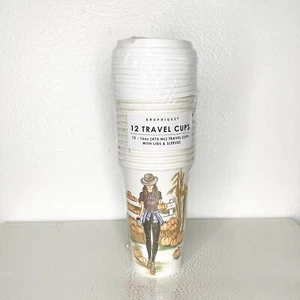 Tazas de viaje Graphique 12 unidades con tapas temática de otoño nuevas - Imagen 1 de 2