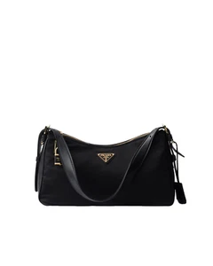 PRADA Aimee Large $2600 Black Re-Nylon Shoulder Bag New And Authentic - Picture 1 of 3