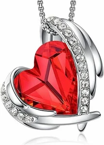 CDE Oro Blanco Amor Corazón Cristal Collar Regalos Novia Esposa - Imagen 1 de 11