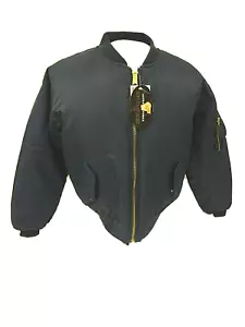 ULTRA FORCE~Military Air Force Style Bomber Coat Reversible Navy / Orange ~ NWT - Picture 1 of 6