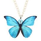 Acrylic Morpho Butterfly Necklace Pendant Novelty Jewelry Gifts For Women Charms