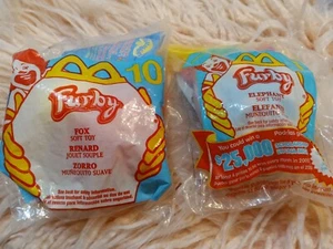 FURBY Plush Keychains Elephant & Fox McDonald's Happy Meal Zipper Pull two furby - Picture 1 of 9