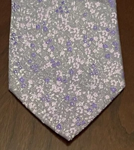 J. Ferrar Gray Pink Blue 100% Polyester Men’s Neck Tie Made In China - Picture 1 of 9