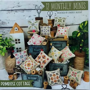 Primrose Cottage Stitches 12 Monthly Minis Cross Stitch Chart -12 designs - Picture 1 of 14