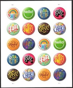 USPS Pinback Buttons Full Sheet of 20 Forever Stamps - In stock Ships Today - Picture 1 of 1