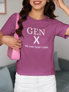 Gen X: We Just Don't Care Unisex Softstyle T-Shirt - Picture 1 of 15