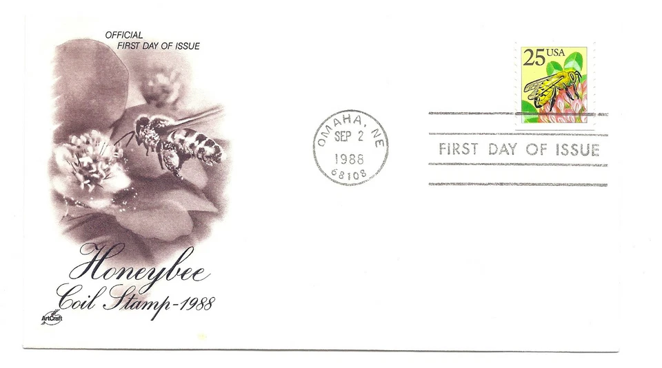 2281 25c Honeybee coil ArtCraft FDC - Image 1 of 1