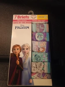 Disney Frozen Girls Character 100% Cotton Briefs Panties 7 Packs Multicolor Sz 8 - Picture 1 of 2