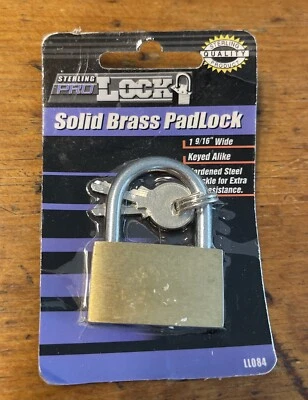 Sterling Solid Brass Padlock with 2 Keys New In Package - Image 1 of 4