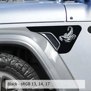 Zodiac Scorpion Blackout Fender Vent Decal Set - Fits Wrangler JL/& Gladiator JT - Picture 1 of 10
