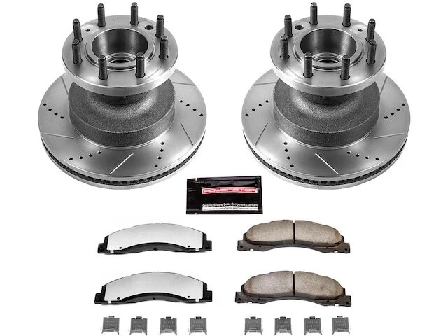 Front Brake Pad and Rotor Kit For 08-19, 21-25 Ford E350 Super Duty E450 ZQ96Q5 - Imagem 1 de 1