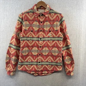 Ralph Lauren Denim Supply Shirt Small Slim Red Aztec Southwest Flannel Blanket - Picture 1 of 15