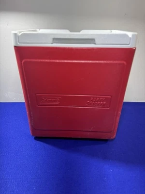 Coleman Apilador de Fiesta Enfriador Rojo 20 Can Ice Chest 6224 Mango Abatible De Colección Foto 1 de 4