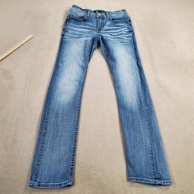 BKE Jeans Mens 28x32 Blue Alec Skinny Buckle Stretch Faded Medium Wash Denim * - Image 1 of 4