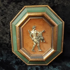  VINTAGE USA  DECORATION VICTORIAN DESIGN Hercules Brass Base Relief G  - Picture 1 of 3