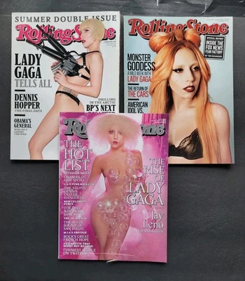 Rolling Stone Magazine Lot Of 3 Lady Gaga 2009 2010 & 2011 Foto 1 de 4