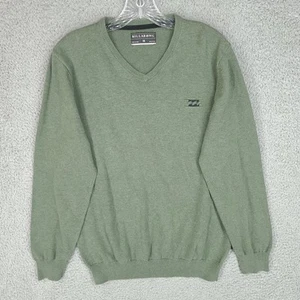 Billabong Sweater Mens Medium Green V Neck Pullover Long Sleeve - Picture 1 of 7