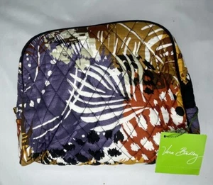 Bolso de Cosméticos Vera Bradley Grande con Cremallera Plumas Pintadas Algodón de Viaje Nuevo con Etiquetas - Imagen 1 de 5