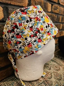 MICKEY MOUSE AND FRIENDS Handmade SURGICAL SCRUB CAPS     - Picture 1 of 2