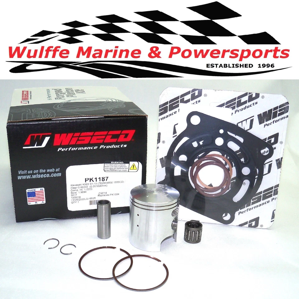 Wiseco Top End Rebuild Piston Kit Kawasaki KX85 2001-13 Std 48.50mm Gaskets Brg - Image 1 of 1