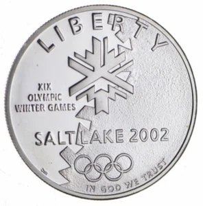 2002-P Proof Salt Lake Olympic Commemorative Silver Dollar $1 - Picture 1 of 2