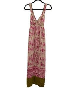 Ann Taylor LOFT Womens Maxi Dress 100% Silk Criss Cross Lined Size 6 EUC - Picture 1 of 6
