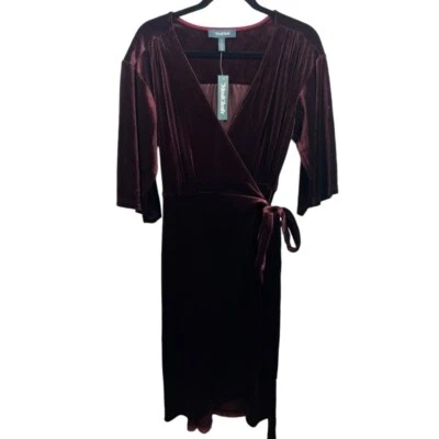 Vestido envolvente de terciopelo ModCloth L nuevo con etiquetas Foto 1 de 4