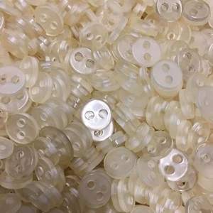 12mm Clear Ivory Cream Buttons Jacket Coat Clothing Sewing Craft 2 Hol 6 - 100 - Picture 1 of 1