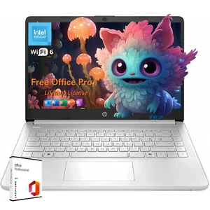 HP 2025 Student Laptop 14" Intel N150 UP TO 16GB RAM 128GB UFS Office Lifetime - Picture 1 of 7