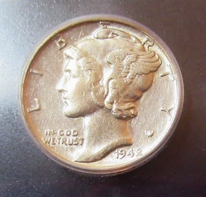 1942/1 10C Mercury Dime, AU55 Details ICG. RARE - Picture 1 of 4