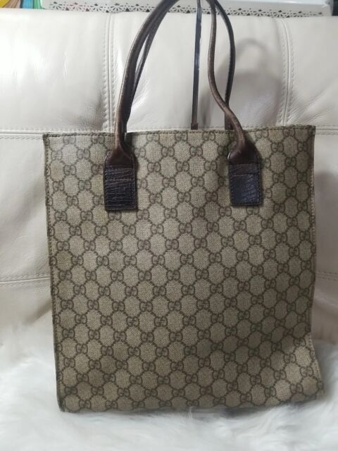 Gucci Beige GG Supreme Canvas Brown Leather Medium Interlocking G Tote, myGemma, CA