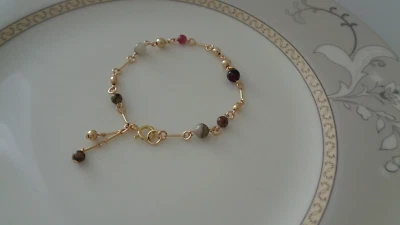 Gold Armband, Turmalin 585 Gold Filled - Bild 1 von 4