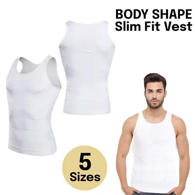 TRIMMING SHOP Men Slim Shaper Body Vest Chest Belly Waist For Man Boobs Moobs Compression Hot