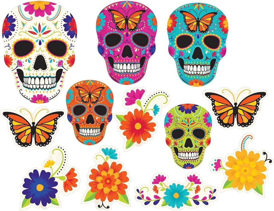 Día de los Muertos Día Muerto Halloween Fiesta Decoración Papel Recortes Foto 1 de 1